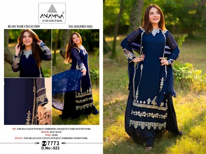 Anamsa 523 Faux Georgette Pakistani Suit Wholesale Price In Surat